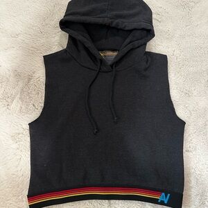 Aviator Nation Charcoal Hoodie with Rainbow Accents